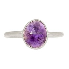 Natural Amethyst - African 925 Sterling Silver Ring Jewelry s.8 ALLR-32032