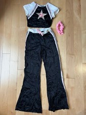 Large Child - Two Piece Dance Costume - Black Pants with White Top