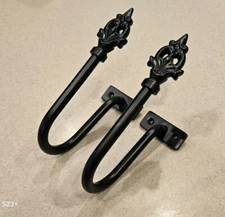 RARE PR FRONTGATE FLOURISH IRON OUTDOOR ALL WEATHER ORB CURTAIN ROD TIEBACK END