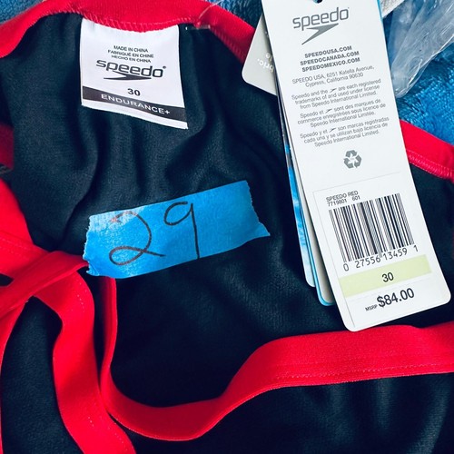 Speedo Endurance Flyback RED/GREY one piece swimsuit Size 30 New - Picture 5 of 9