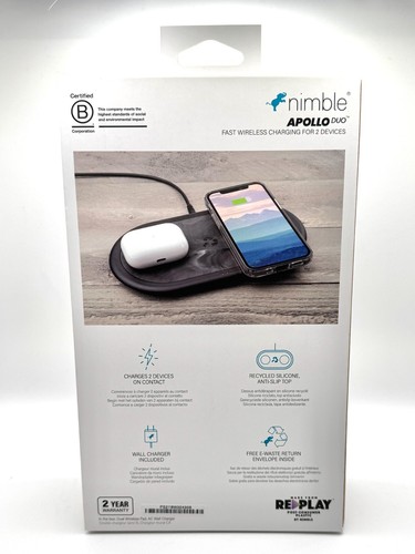 2-device Fast Wireless Charging Pad 15W, Apollo Duo, Apple Android Compatible - Picture 4 of 4