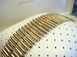 Wide Wide Fabulous Vintage Bohemian Bizarre Chunky Gold Plated Bar Link Bracelet