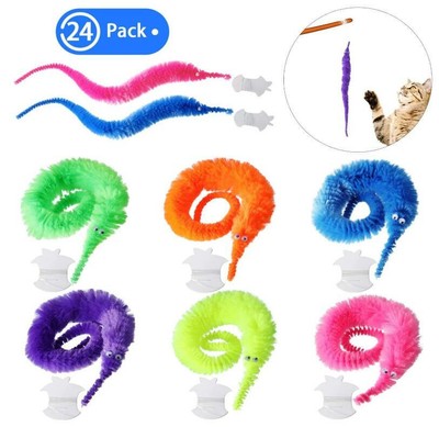 fuzzy worm on a string toy