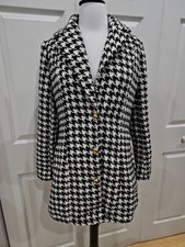 Dolls Kill Sugar Thrillz Reach The Top Black & White Tweed Coat S Nwt