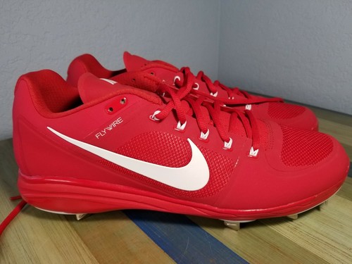 Nike Baseball Cleat Fly Wire Air Coop Red/White Size 14 (AJ2660-610) New - Picture 2 of 7
