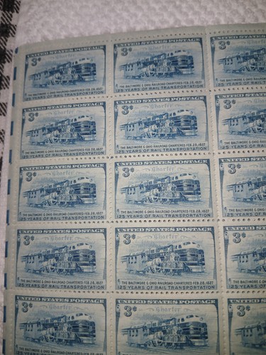 U.S.-(-1951-)-SC.# 1006-CHARTER,3 STAGES OF RAIL TRANSPORTATION-FULL SHEET-MNH - Picture 2 of 2