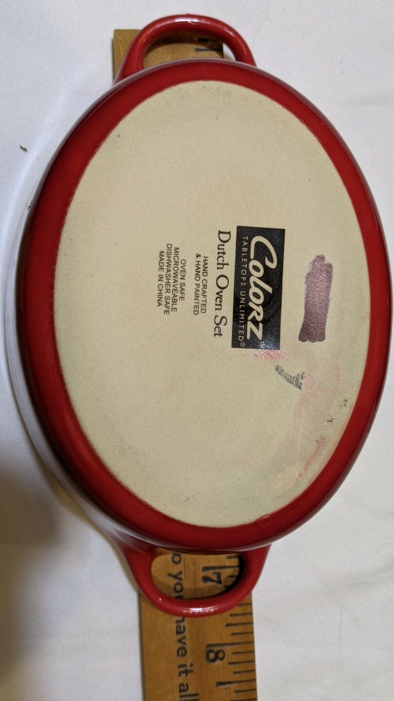 Set of 2 Colorz Tabletops Unlimited Red Dutch Oven eBay