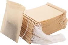 Empty Tea Bags - 300 Pcs Disposable Drawstring Unbleached Filter Bags for Loose