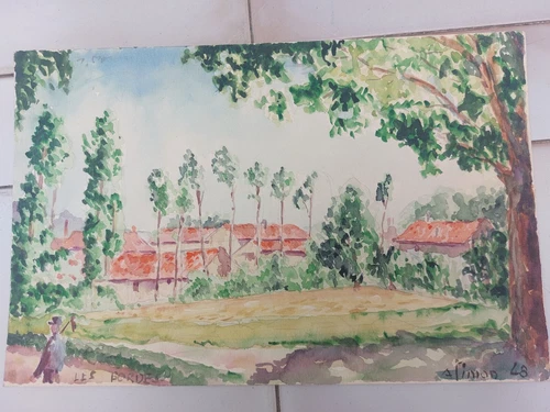 Metz Les Bordes A.Simon 1926-2014 1948 Lorrain Artist Watercolor
