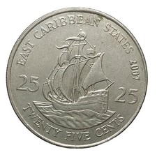 East Caribbean States 25 Cents 2007 Coin P332