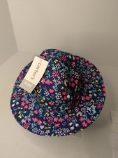 NWT Carter's Baby Infant Navy W/ Flowers Rainbows Bucket Hat 0-9 months