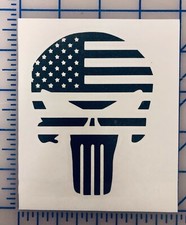 Punisher Decal Sticker - Multiple Options - American Flag America Laptop Bumper