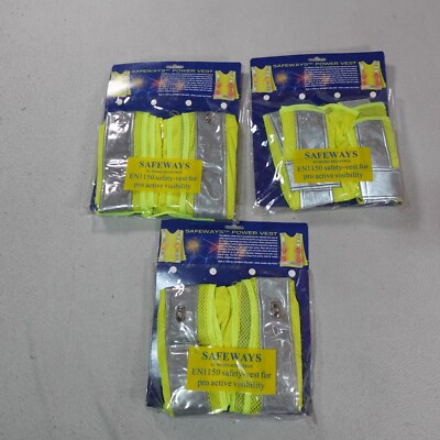 Safeways Safety Vest 2XL XXL Lot Of 3 Yellow Reflective Work High Visibility Hi