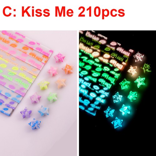 210 Strips Folding Origami Paper Luminous Lucky Wish Star Glows in the Dark - Picture 14 of 22
