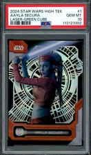 PSA 10 2024 Star Wars High Tek Aayla Secura Laser- Green Cube /10