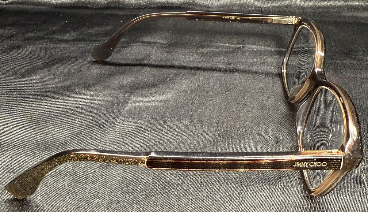 JIMMY CHOO 長方形フレムメカネ JC140 LY6 Jimmy Choo JC140 LY6 STRIPPED GLITTER Brown 53/16/140