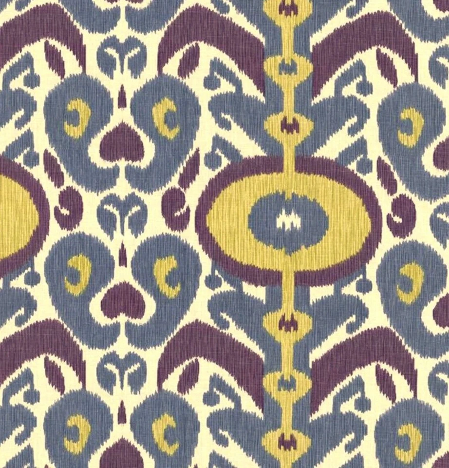 Braemore Ikat IRIS Purple Home Decor Drapery Upholstery Sewing Fabric 33" Length - Image 3 of 4