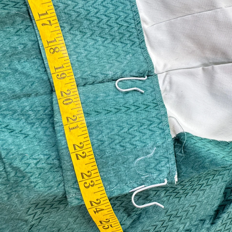 Cortinas plisadas vintage Burlington pellizco panel cortina verde damasco floral mcm Foto 4 de 4