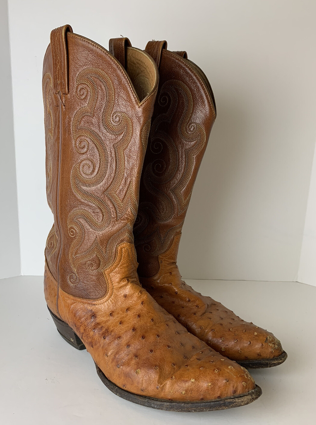 Western Cowboy Boots Ostrich Leather 