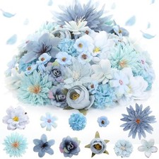 80 Pcs Assorted Fake Flower Heads Mini Artificial Flower Heads Bulk Silk Faux...