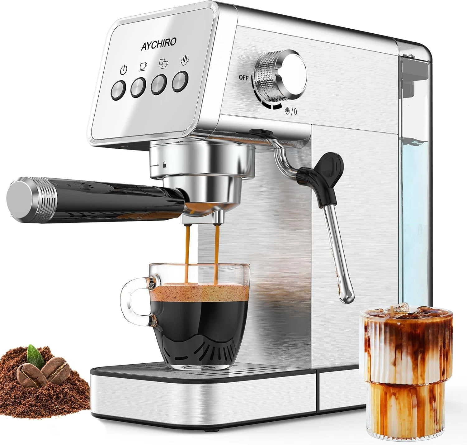 20 Bar Semi-Automatic Espresso Machine with Milk Frother & Cup Warming
