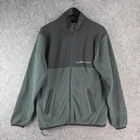 Quiksilver Jacket Mens Medium Green Full Zip Fleece Pockets 17778