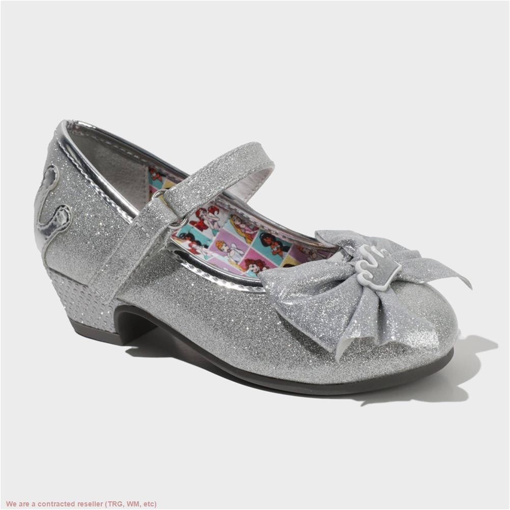 Toddler Girls' Disney Mary Jane Heels - Silver 7T: Adjustabl
