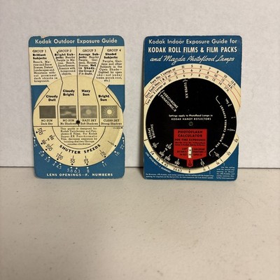 Kodak Camera Outdoor and Indoor Exposure Guides  1940 Good Condition