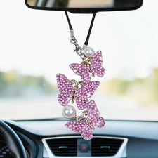 Bling Butterfly Diamond Car Hanging Accessories for Women, Butterfly Rear Vie...