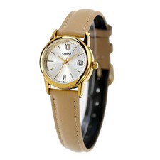 CASIO Classic LTP-V002GL-7B3DF analógico fecha esfera plateada cuero R80111147