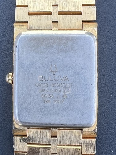 Vintage - Bulova- Wrist Watch -18k Gold -9063-5020 - Swiss AO - Picture 6 of 6