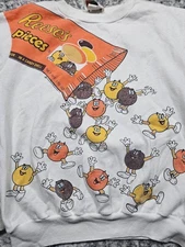 Very Rare Vintage 1980’s Reese's Pieces Graphic BJ Frog Crewneck SZ Large White