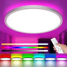 12Inch RGB Ceiling Light with Remote, 24W 2400LM 3000K-6500K Color Changeable...