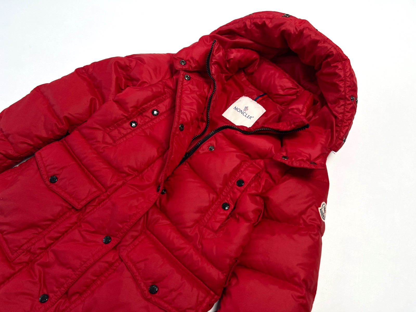 Auth Girls Moncler Hooded Down Red Parka Puffer Coat Jacket - 10 years 140 cm thumbnail 2