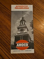 1958 Amoco American Oil Company Metropolitan Philadelphia Travel Road Map