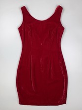 VTG 90s Gunne Sax Jessica McClintock Red Velvet Cocktail Prom Dress 7/8 Flaw
