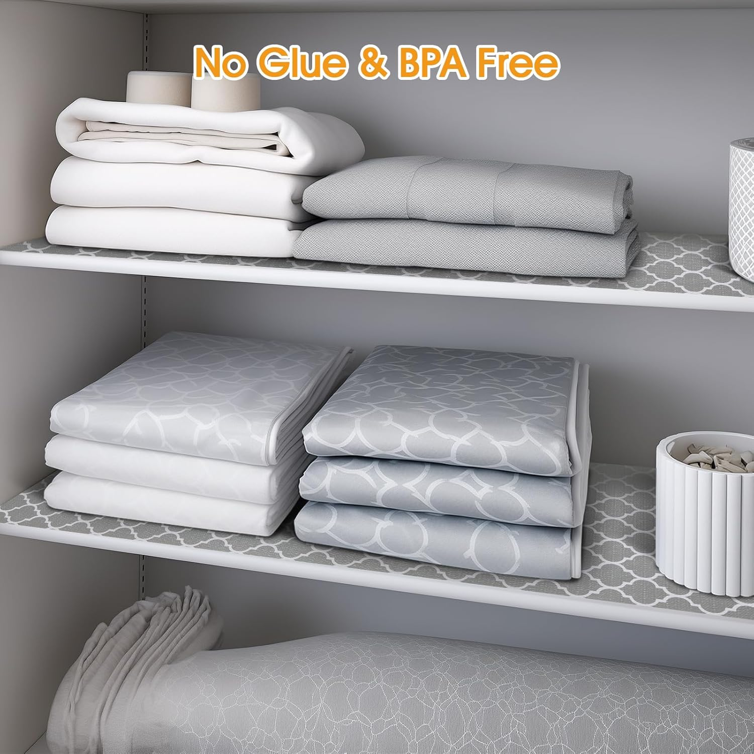 Shelf and Drawer Liner for Kitchen Cabinets Non-Adhesive, Strong Grip Non-Sli...