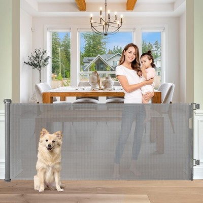 Best Retractable Baby Gates 65'' Wide Gate for Stairs Dog Indoor Mesh Pet Outdoor