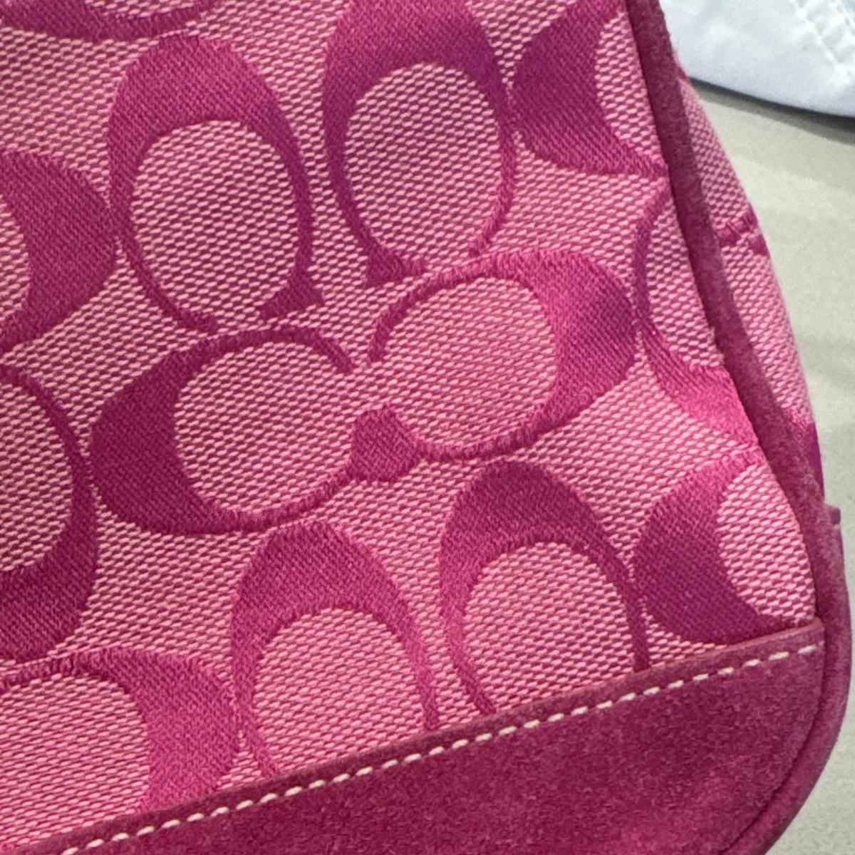バッグ COACH Signature AccessoryPouch Pink 6094 Rare COACH Signature Canvas Accessory Pouch 6094 Pink Logo