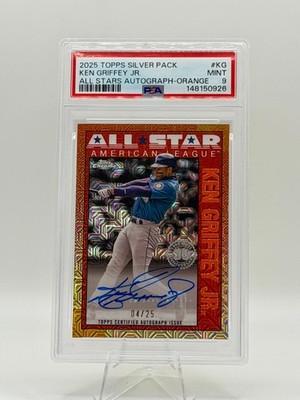 2025 Topps Silver Pack Ken Griffey Jr. All Stars Auto Orange /25 PSA 9