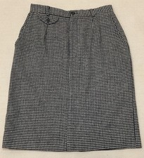 Ralph Lauren Vintage 100 Wool Pencil Skirt Houndstooth Academia Office Size 8