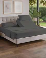 Split Head King Sheet Set 4 Piece Flex Split Top King Sheets for Adjustable...