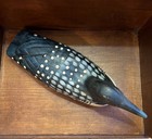 Vintage Beautiful Wood Carved Duck Figurine 10.5" Long, Hand-painted Opens!  — photo 8