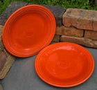 Fiesta Poppy Orange  10-1/2" Dinner Plates HLC Fiestaware - Set of 2