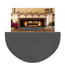 63 x37 Extra Large Half Round Fireproof Fireplace Mat Hearth Area Rug - Fire Re