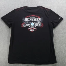 BMW Shirt Mens Large Black Motorrad Munchen Motorcycle Biker Racing Tee
