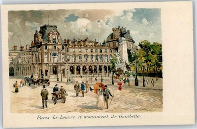 51291844 - Paris Le Louvre et monument de Gambetta Motiv Frankreich