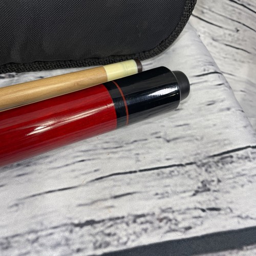 Vintage Cobra Pool Cue Stick Red Wrapless Design Maple Shaft Billiards With Case - Picture 3 of 7