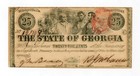 1863 Cr.15B 25c The State of GEORGIA Note - CIVIL WAR Era AU/UNC — photo 1