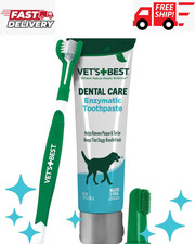 Vets Best Dog Toothpaste and Toothbrush Dental Kit Fresh Breath Plaque Remover